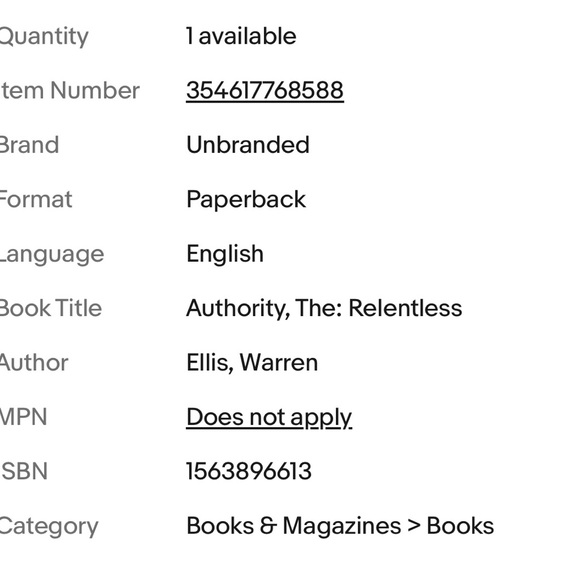 Graphic novel paperback the Authority. - Relentless. Great condition. - Picture 5 of 5